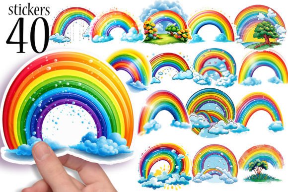 Download Digital Stickers - Rainbow Printables - Digital stickers Collection