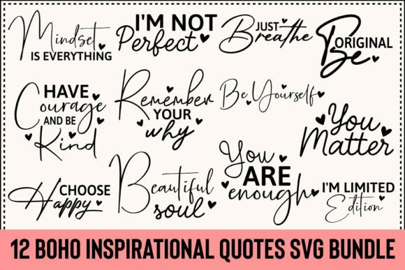 Download Boho Inspirational Quotes SVG BUNDLE - Inspirational quotes svg Collection