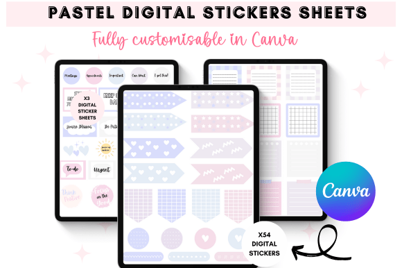 Download Pastel Canva Digital Stickers - Digital stickers Collection