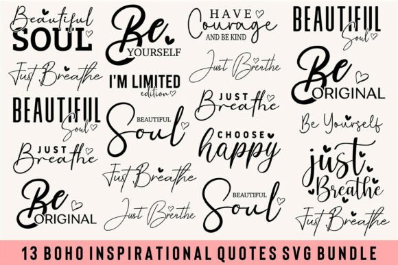 Download Boho Inspirational Quotes SVG BUNDLE - Inspirational quotes svg Collection