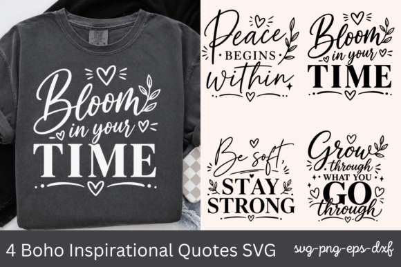 Download 4 Boho Inspirational Quotes SVG - Inspirational quotes svg Collection